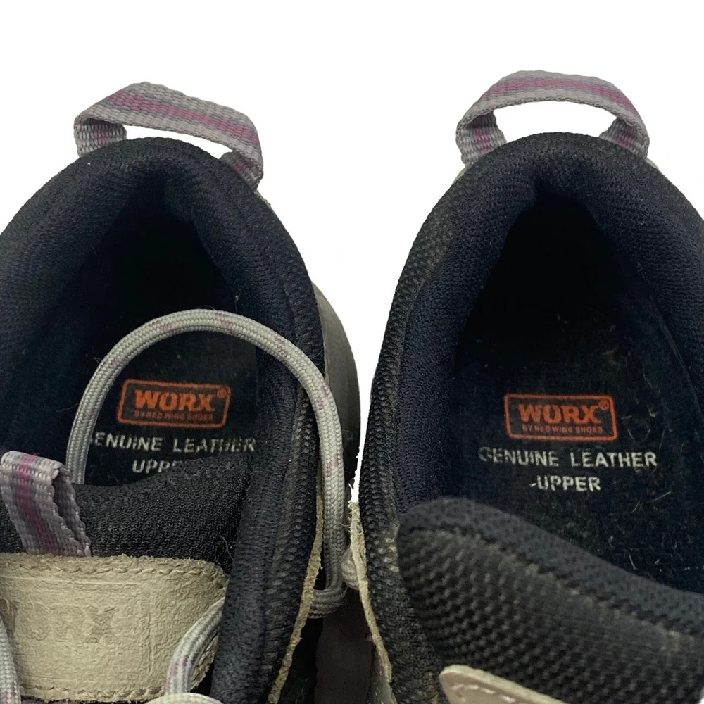 WORX Women Steel Toe Shoes Size 7 Gray Purple Red‎ Work Hiking Sneakers